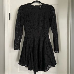 H&M | Black long sleeve lace dress Size 4 US